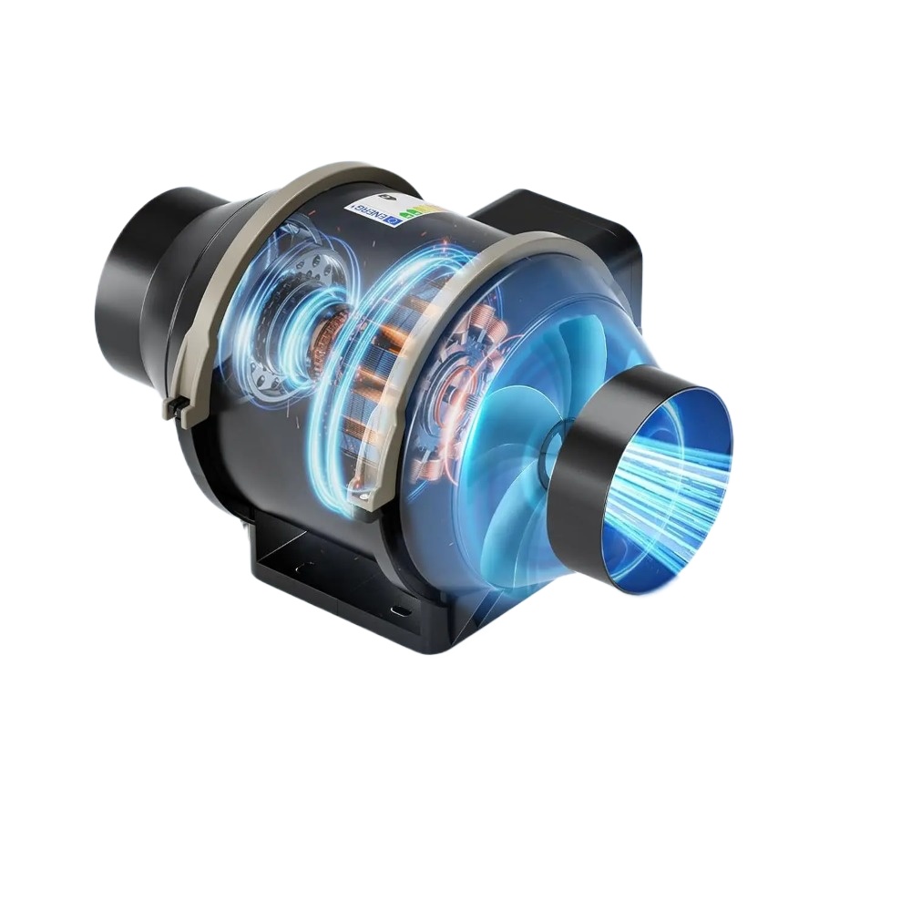 Carbon Filter Inline - ชุดพัดลมดูดอากาศแบบอินไลน์ขนาด 4 นิ้ว รุ่น CM‑DF‑100 พร้อมแผ่นกรองคาร์บอนแบบแอคทิเวต